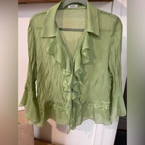 Jaipur lime green blouse - size L